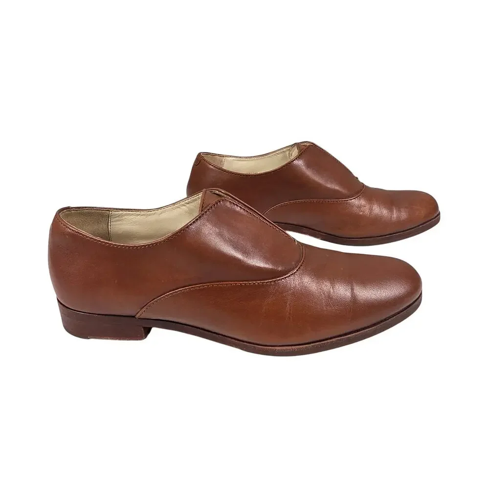 COLE HAAN WOMENS GRAND.OS BROWN LEATHER SLIP-ON LOAFER STYLE WO1107 SIZE 7